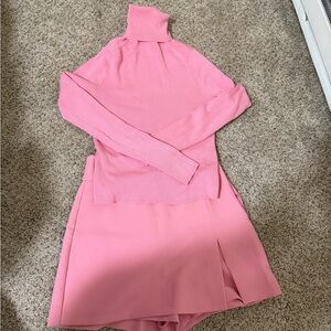 Pink Zara Turtleneck and Skort Matching Set